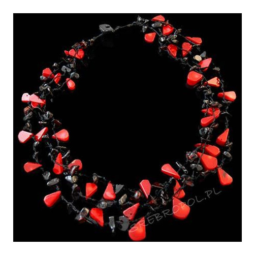 Naszyjnik z bursztynem i koralowcem N KT 25/0