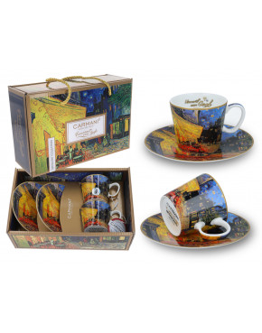 Kpl. 2 filiżanek espresso - V. van Gogh, Taras kawiarni nocą (CARMANI)