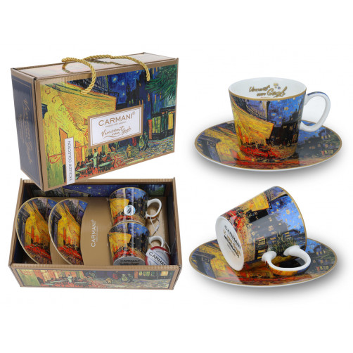 Kpl. 2 filiżanek espresso - V. van Gogh, Taras kawiarni nocą (CARMANI)