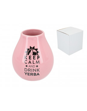 Matero Ceramico LUKA PINK z logo MATE GREEN