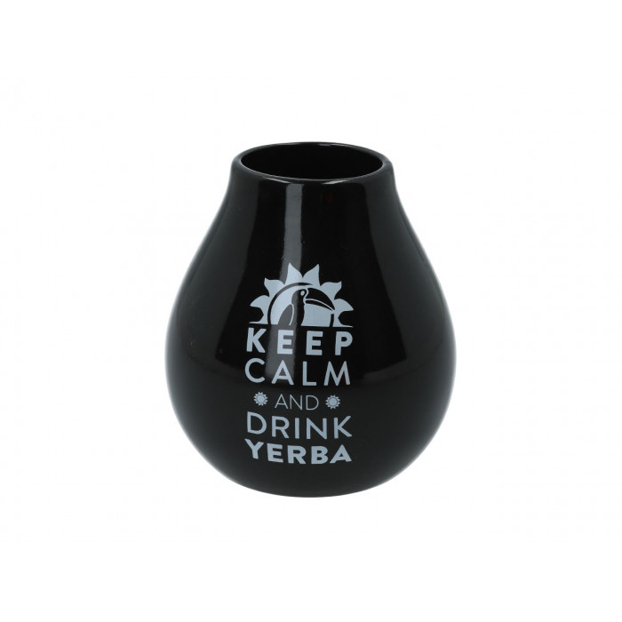 Matero Ceramico LUKA NEGRO 350 ml z z logo MATE GREEN