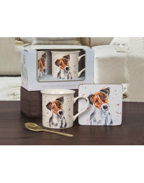 Kpl. Kubek z podkładką i łyżeczką - Mans Best Frnd J/Russel