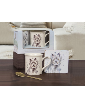 Kpl. Kubek z podkładką i łyżeczką - Mans Best Frnd Westie