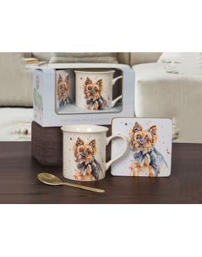 Kpl. Kubek z podkładką i łyżeczką - Mans Best Frnd Yorkie