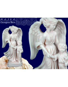 Anioł Stróż z dzieckiem -alabaster grecki 395-0672