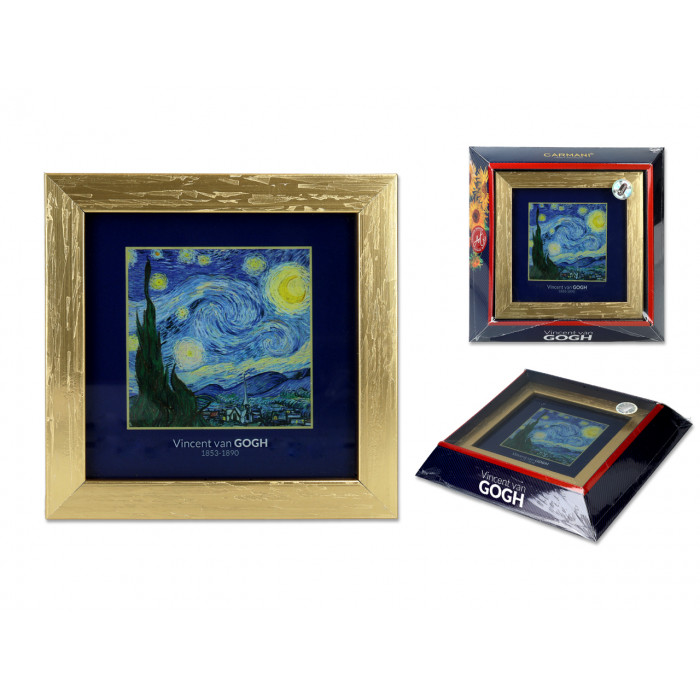 Obrazek - V. van Gogh, Gwiaździsta Noc, złota ramka (CARMANI)
