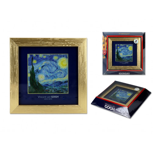 Obrazek - V. van Gogh, Gwiaździsta Noc, złota ramka (CARMANI)