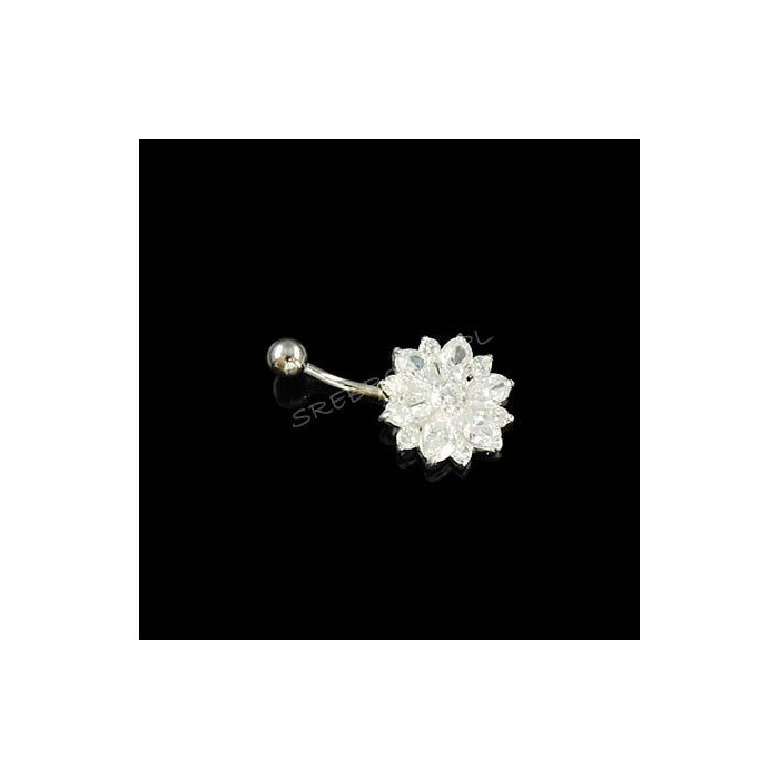 Kolczyk do pępka ze stali chirurgicznej z cyrkoniami K-PEK JA 16/5 3.9g