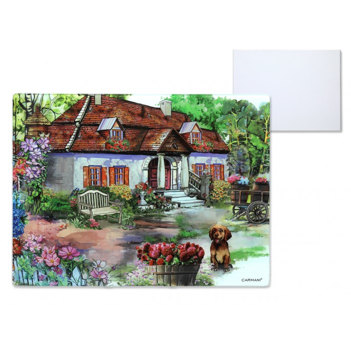 Deska szklana - Czerwony dworek (CARMANI) 195-2001