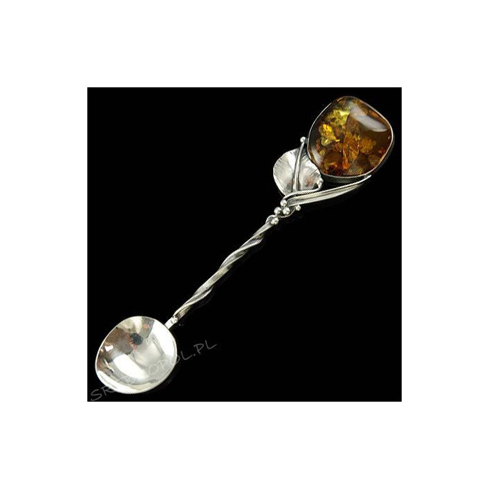 Łyżeczka srebrna z bursztynem ŁYŻ-1 W 88/5