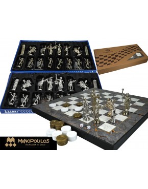 2 w 1 Backgammon Szachy (szary marmur) 086-8002