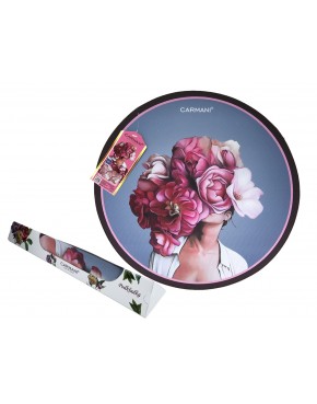 Podkładka na stół okrągła - Kwiaty na głowie, różowe (CARMANI) 022-7001