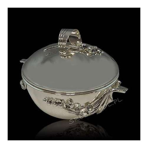 Cukiernica+łyżeczka platerowana srebrem P-R10/S