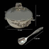 Cukiernica+łyżeczka platerowana srebrem P-R10/S