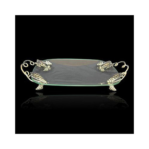 Patera szklana z elementami posrebrzanymi 23606