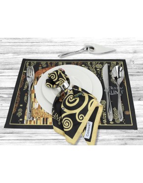 Podkładka na stół - G. Klimt, Pocałunek, czarne tło (CARMANI) 023-0701