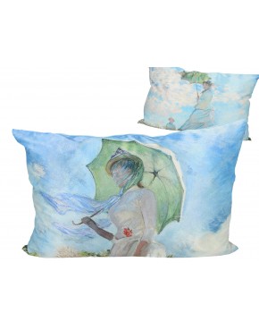 Poduszka z wypełnieniem/suwak (duża) - Claude Monet, Kobieta z parasolką (CARMANI) 023-8412