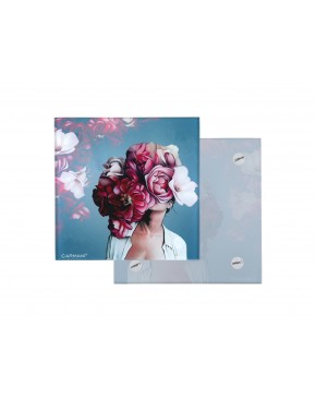 Podkładka szklana - Kwiaty na głowie, różowe (CARMANI) 195-1950