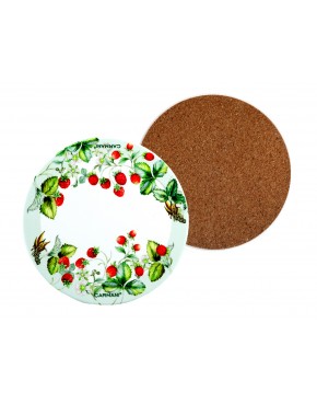 Podkładka ceramiczna, okrągła - Poziomka (CARMANI) 022-6004