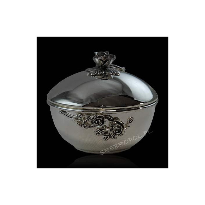 Cukiernica+łyżeczka platerowana srebrem P-R8+P-R9