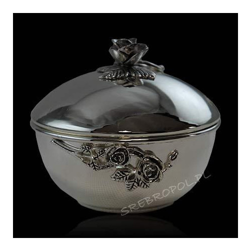 Cukiernica+łyżeczka platerowana srebrem P-R8+P-R9