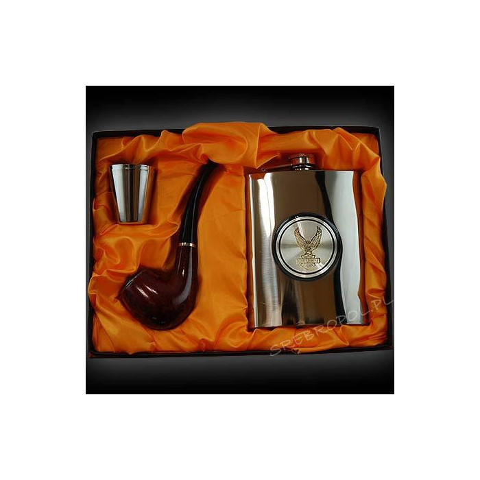 Zestaw piersiówka+kieliszki+fajka PIE220K