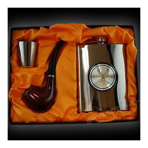Zestaw piersiówka+kieliszki+fajka PIE220K