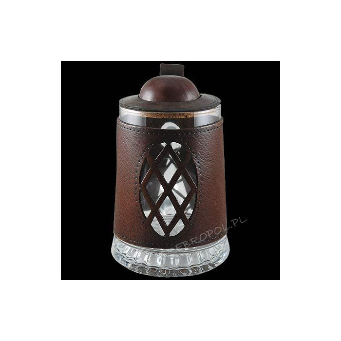 Kufel ze szkła w skórze 2802