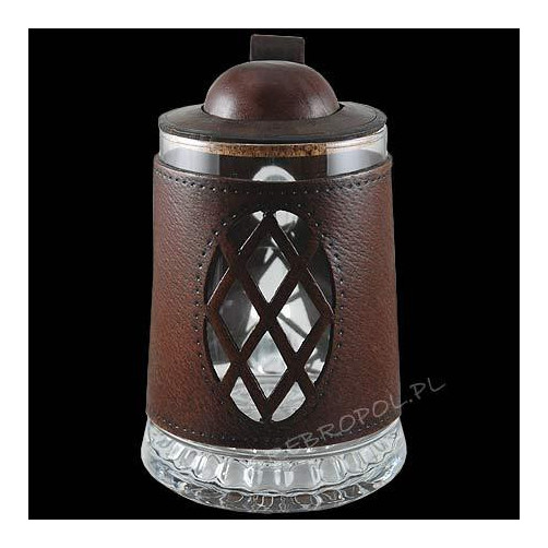 Kufel ze szkła w skórze 2802