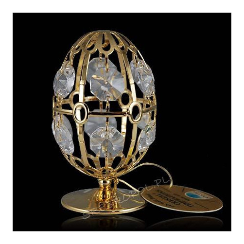 Złota figurka jajko z kryształkami swarovskiego