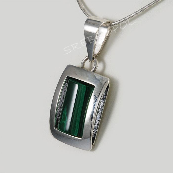 Zawieszka srebrna z malachitem FD 5.8g