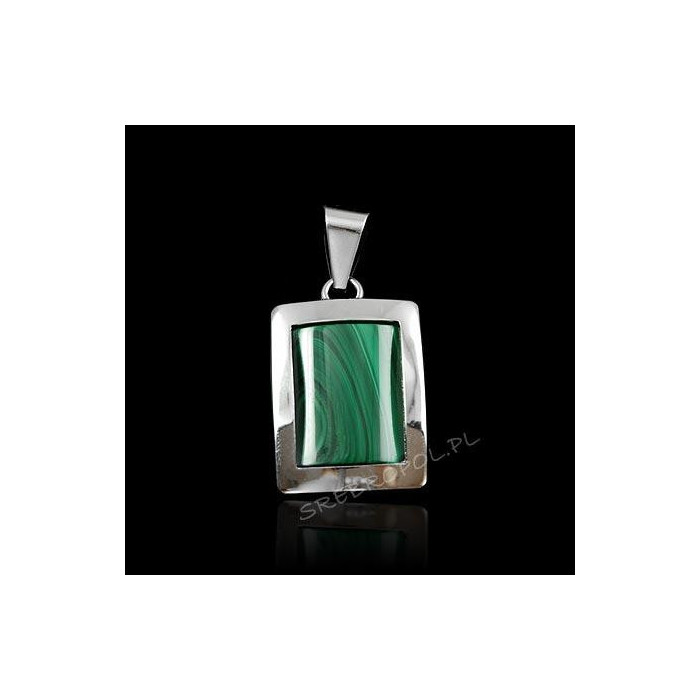 Zawieszka srebrna z malachitem FD 15.8g