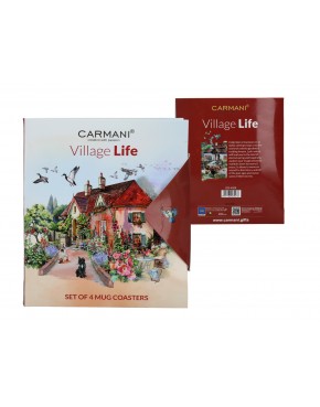 Kpl. 4 podkładek korkowych - Village Life (CARMANI) 022-4006