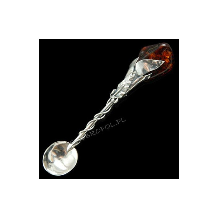 Łyżeczka srebrna z bursztynem ŁYŻ IR 112/0