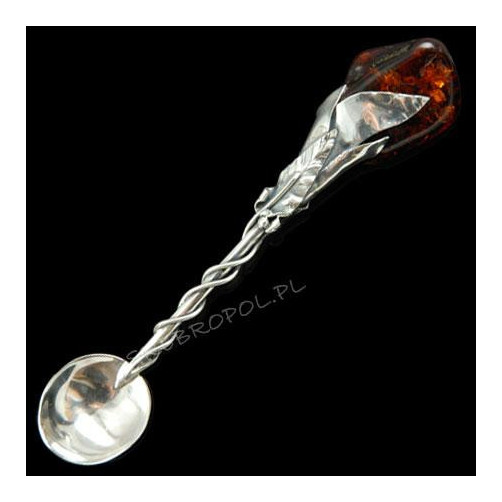 Łyżeczka srebrna z bursztynem ŁYŻ IR 112/0