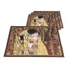 Kpl. 4 podkładek na stół - G. Klimt, Pocałunek, brązowe tło (CARMANI) 023-0751