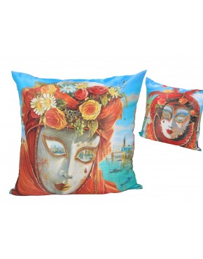 Poduszka z wypełnieniem/suwak - Alex Levin, Maska wenecka (CARMANI) 023-8081