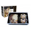 Kpl. 2 filiżanek ze spodkami - G. Klimt, Pocałunek, kremowe i brązowe tło (CARMANI) 532-7403