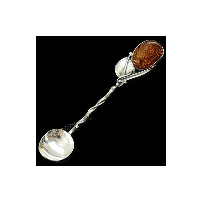 Łyżeczka srebrna z bursztynem ŁYŻ-7 W 88/5