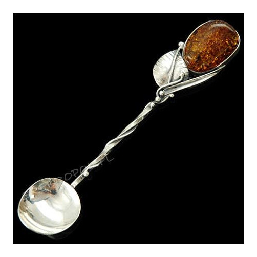Łyżeczka srebrna z bursztynem ŁYŻ-7 W 88/5