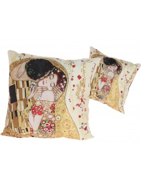 Poduszka z wypełnieniem/suwak - G. Klimt, Pocałunek (kremowe tło) (CARMANI) 023-8001