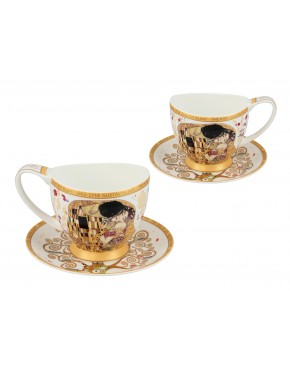 Filiżanka espresso Vanessa - G. Klimt, Pocałunek, białe tło (CARMANI) 532-0352