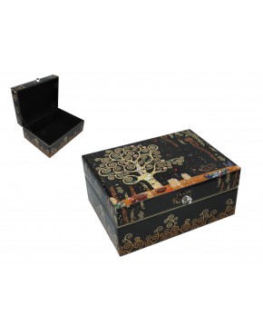 Szkatułka szklana na biżuterię - G. Klimt, Drzewo życia (CARMANI) 195-9013