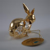 Złota figurka królik z kryształkami swarovskiego 122-0125