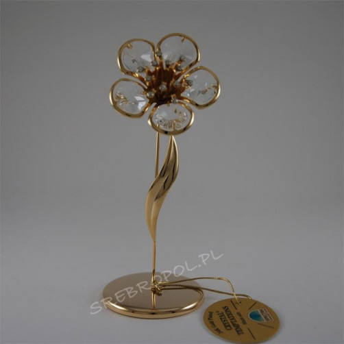 Złota figurka kwiatuszek z kryształkami swarovskiego 122-0123