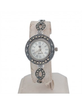 Zegarek srebrny damski z markazytami ZEG4