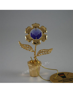 Złota figurka stokrotka z kryształkami swarovskiego 122-0032H