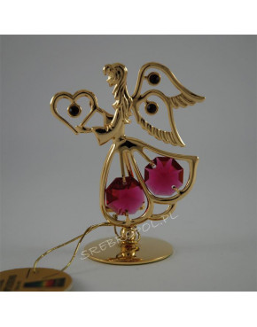 Złota figurka elf z kryształkami swarovskiego 122-0061