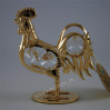 Złota figurka kogut z kryształkami swarovskiego 122-0023