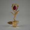 Złota figurka kwiat serce z krysztalkami swarovskiego 122-0033